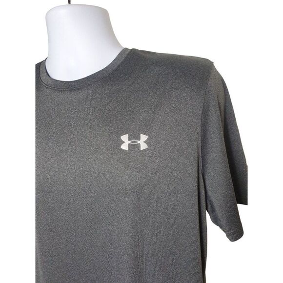 Under Armour Men's T-Shirt L Grey Loose Fit Heatgear Performance Sporty Tech Top - Picture 2 of 7